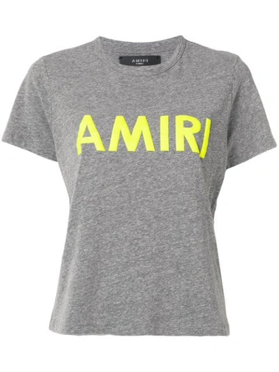 Shop Amiri Logo Print T In Grey