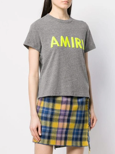 Shop Amiri Logo Print T In Grey
