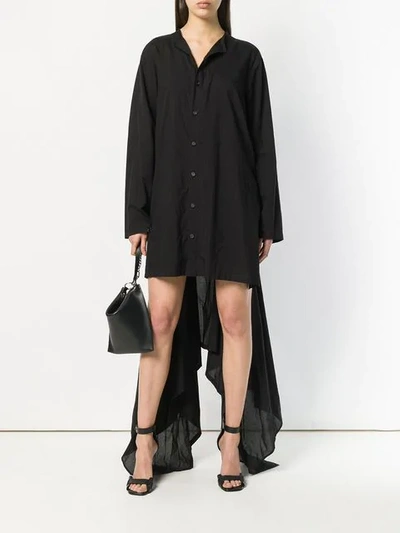 Shop Yohji Yamamoto Loose Short Front Dress In Black