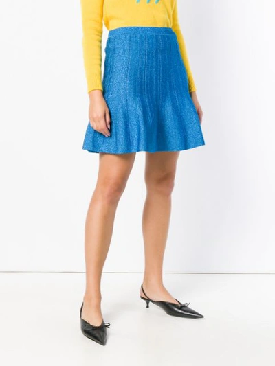 Shop Alberta Ferretti Flared Short Skirt In Blue
