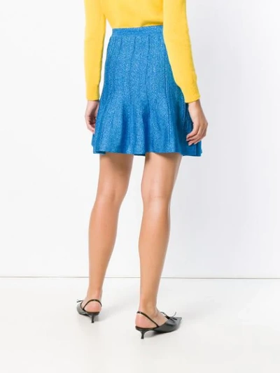 Shop Alberta Ferretti Flared Short Skirt In Blue