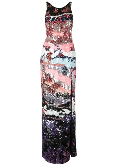 Shop Zuhair Murad Abendkleid Mit Pailletten - Mehrfarbig In Multicolour