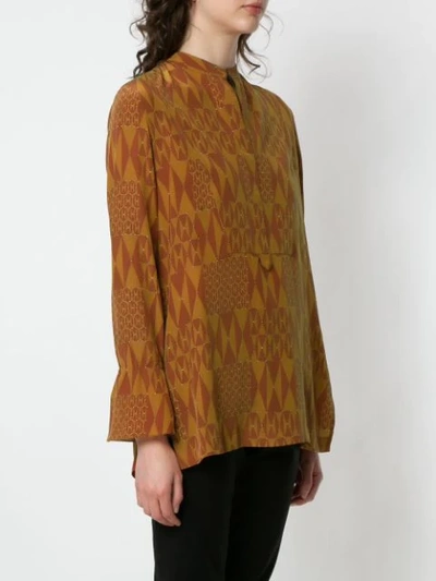 Shop Andrea Marques Printed Silk Blouse In Orange