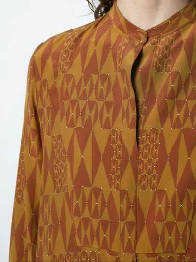 Shop Andrea Marques Printed Silk Blouse In Orange