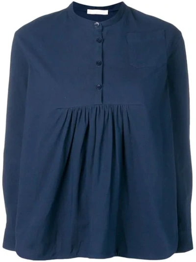 Shop Peter Jensen Flared Loose Blouse In Blue