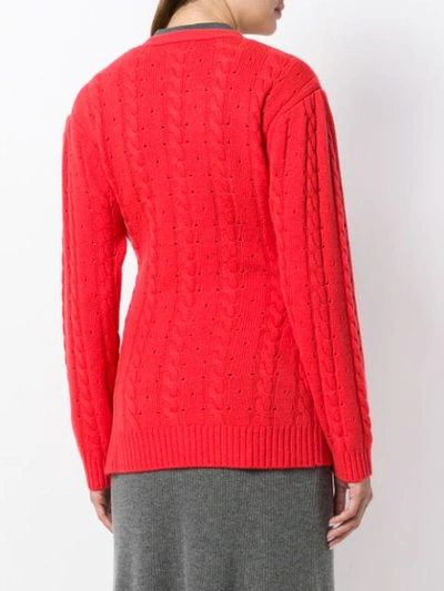 Shop Cashmere In Love Cashmere Blend Tie Waist Cardigan - Red