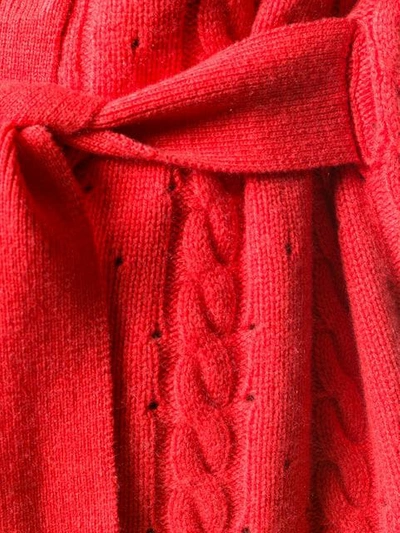 Shop Cashmere In Love Cashmere Blend Tie Waist Cardigan - Red