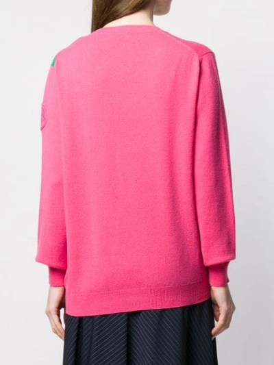 Shop Moncler Fine Knit Jumper In Pink