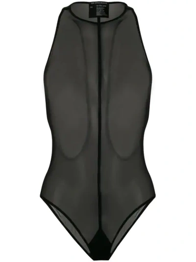 Shop Ann Demeulemeester Sheer Bodysuit - Black