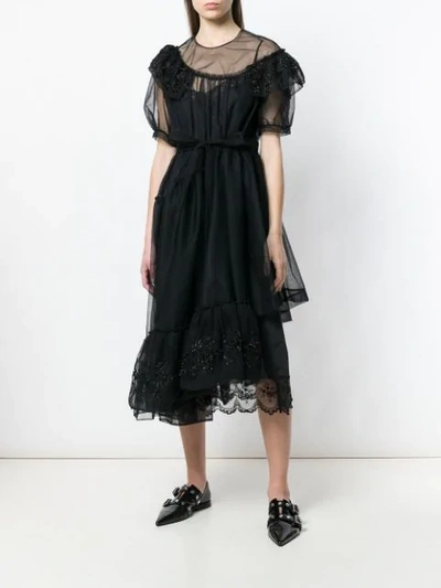 Shop Simone Rocha Asymmetric Tulle Dress - Black