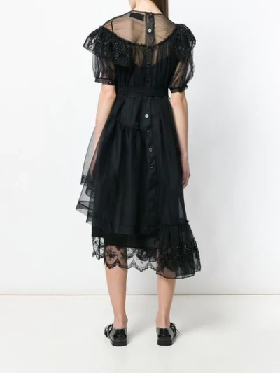 Shop Simone Rocha Asymmetric Tulle Dress - Black