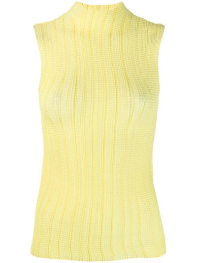 Shop Givenchy Fitted Ribbed Vest In 730 Yellow