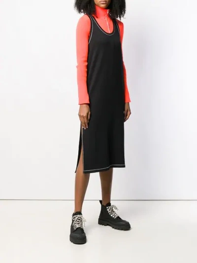 Shop Rag & Bone Contrast Stitch Tank Dress In Black