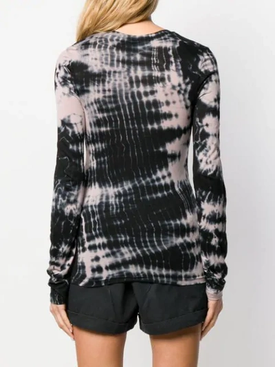 Shop Diesel Black Gold Long-sleeve T-shirt With Tie-dyed Stripes In Black