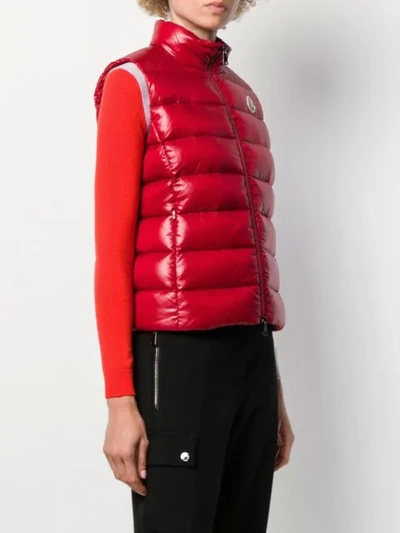 Shop Moncler Padded Gilet In 46d Red