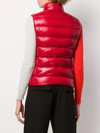 Shop Moncler Padded Gilet In 46d Red