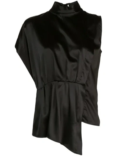 Shop Federica Tosi High Standing Collar Shirt In Black