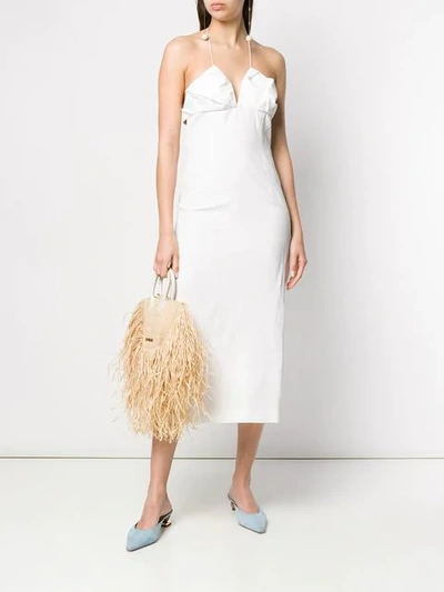 Shop Jacquemus Halterneck Midi Dress In White