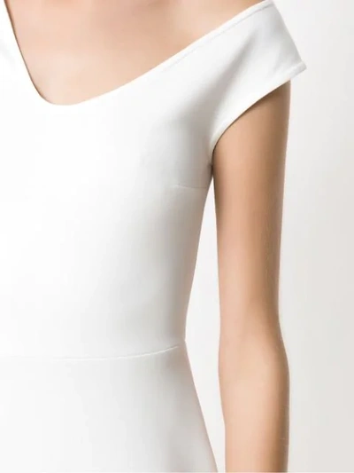 Shop Gloria Coelho Asymmetric Neck Dress In White