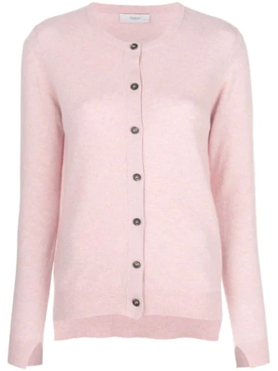Shop Pringle Of Scotland Classic Fitted Cardigan In Pink
