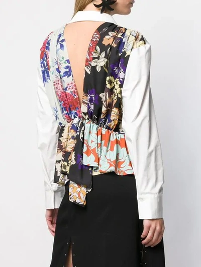 Shop Act N°1 Floral Panel Shirt In White