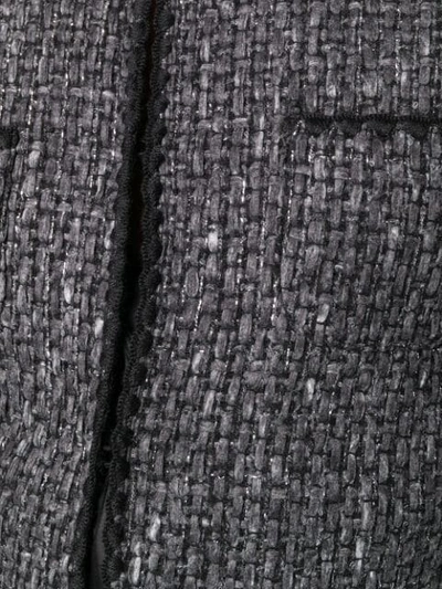 Shop Blumarine Faux Fur Cuff Bouclé Jacket In Grey