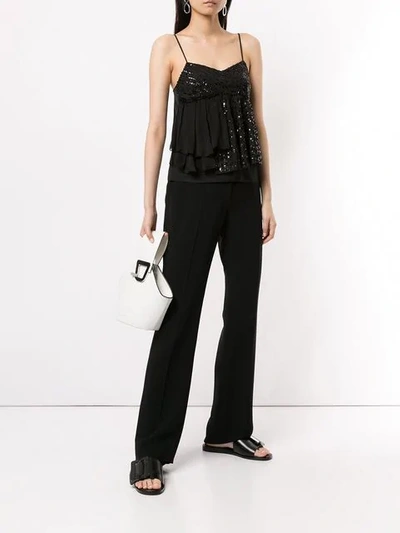 Shop Nina Ricci Sequined Camisole Top In Black