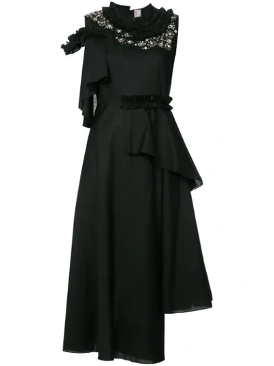 Shop Antonio Marras Crystal Embellished Dress In Black