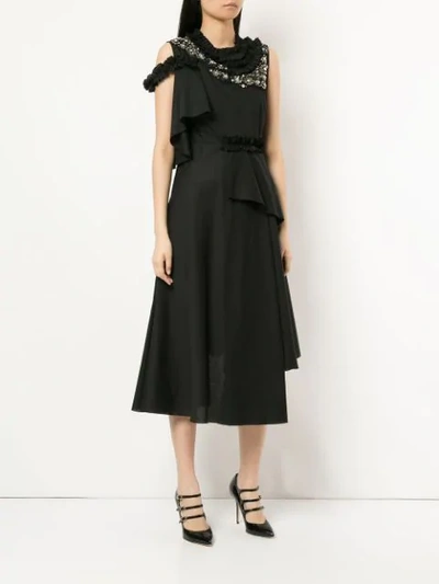 Shop Antonio Marras Crystal Embellished Dress In Black