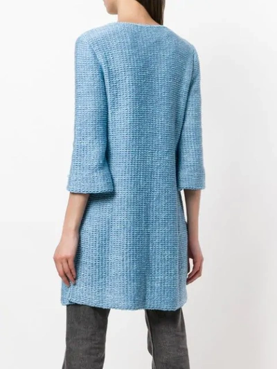 Shop Charlott Knit Coat In Blue