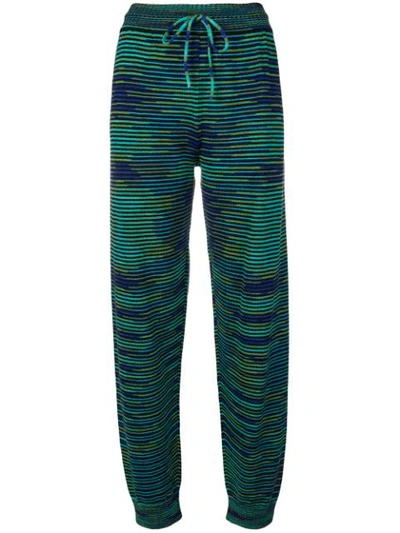 Shop M Missoni Striped Woven Track Pants - Green