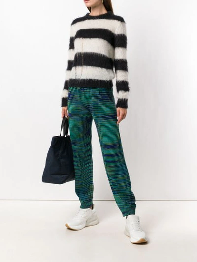 Shop M Missoni Striped Woven Track Pants - Green