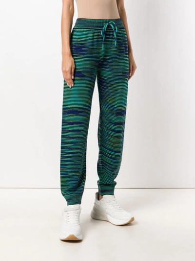 Shop M Missoni Striped Woven Track Pants - Green