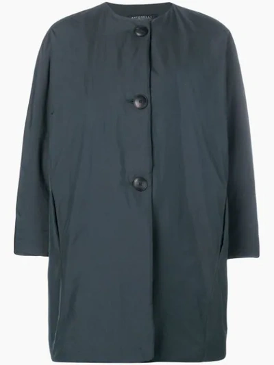 Shop Antonelli Collarless Raincoat - Blue