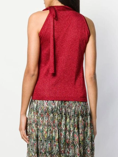 Shop Missoni Tie Neck Blouse In Red