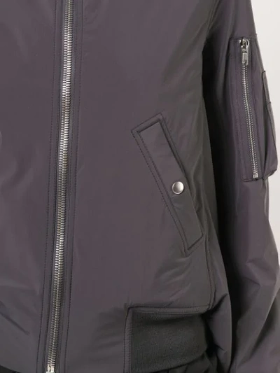 Shop Rick Owens High Low Hem Bomber Jacket In Grey