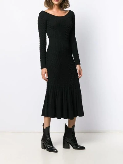 Shop Alexander Mcqueen Cable Knit Dress In Black