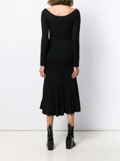 Shop Alexander Mcqueen Cable Knit Dress In Black