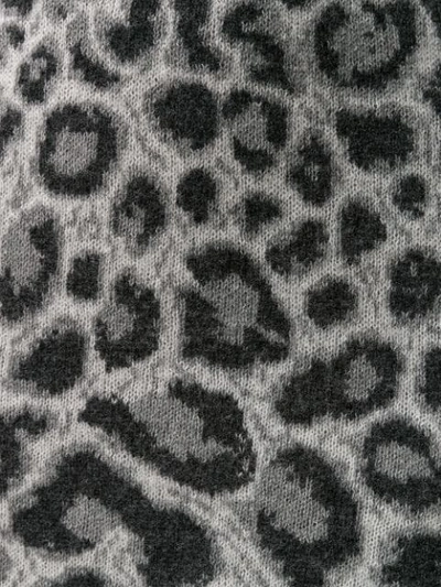 Shop Alberta Ferretti Leopard Print Knit Skirt In Black