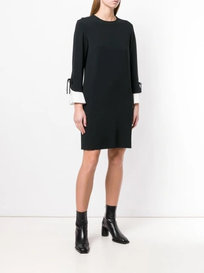Shop Antonelli Contrast Cuff Dress In Black