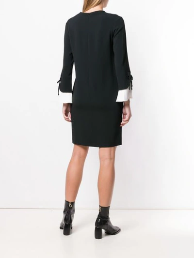 Shop Antonelli Contrast Cuff Dress In Black