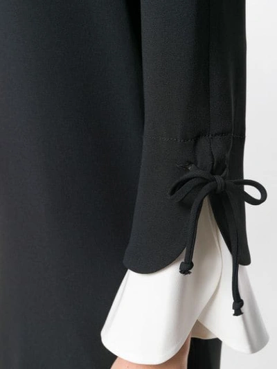 Shop Antonelli Contrast Cuff Dress In Black