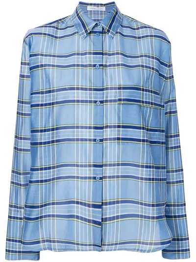 Shop Christian Wijnants Talma Plaid Shirt In Blue