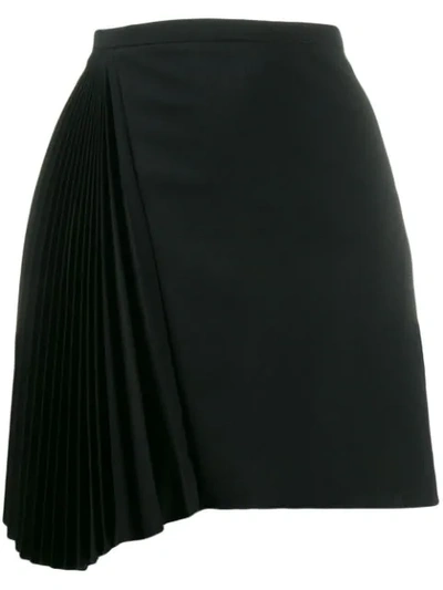 Shop N°21 Asymmetric Pleated Mini Skirt In Black