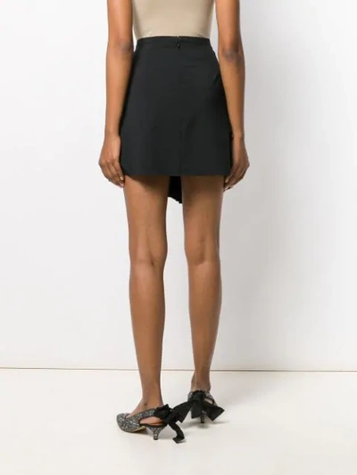 Shop N°21 Asymmetric Pleated Mini Skirt In Black