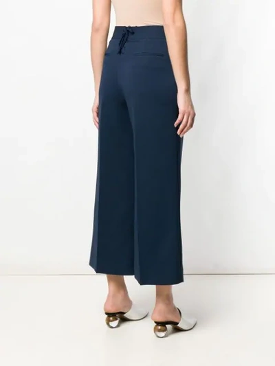 Shop Tory Burch Cropped Sailor Trousers In Blue
