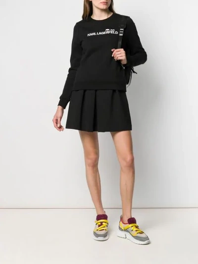 Shop Karl Lagerfeld Ikonik Logo Sweatshirt In Black