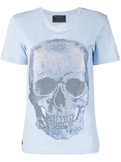 Shop Philipp Plein Rhinestone Skull T In Blue