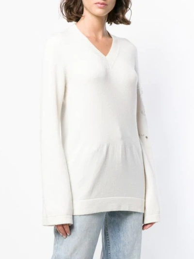 Shop Barrie V-neck Pullover In White