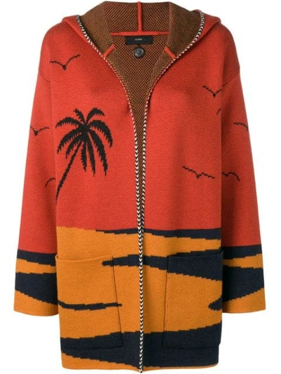 Shop Alanui Beach Printed Cardigan In Orange